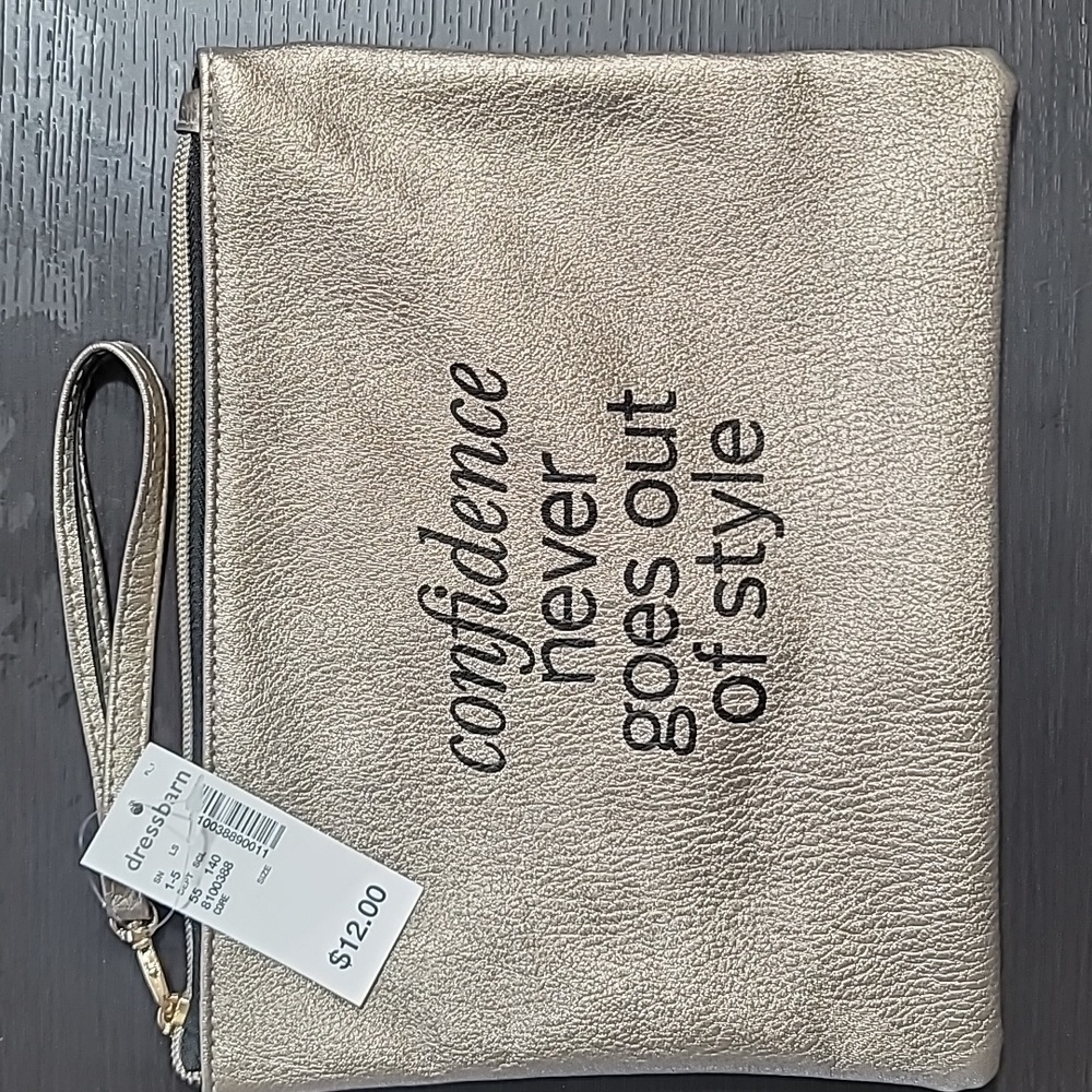 Gold makeup accessory bag-new